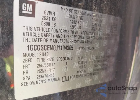 2018 Chevrolet Colorado Lt from USA, damaged, VIN 1GCGSCEN0J1104305